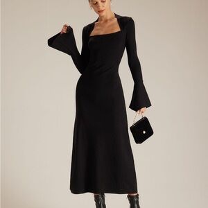 Elegant Black Long Sleeve Dress